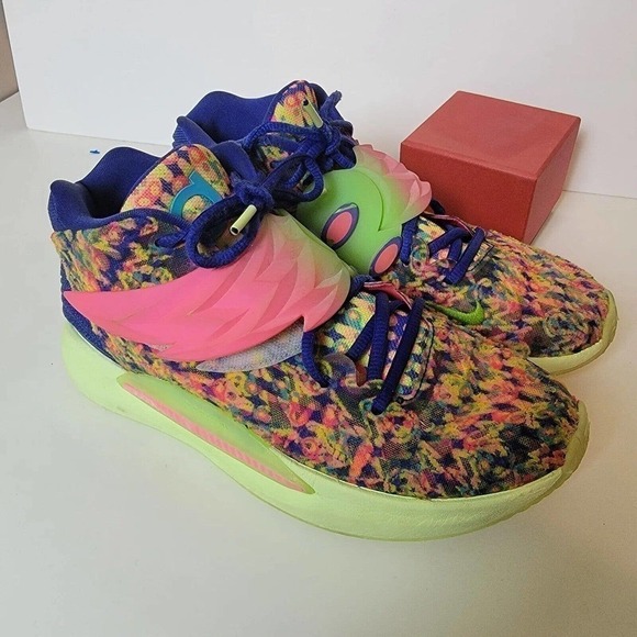 Nike Kevin Durant KD 14 Ron English Lapis Pink Multicolor DO6903-400 Men’s 8.5 - Picture 5 of 11